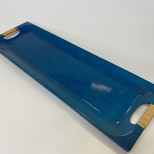 TRAY, Blue Wooden - Long 